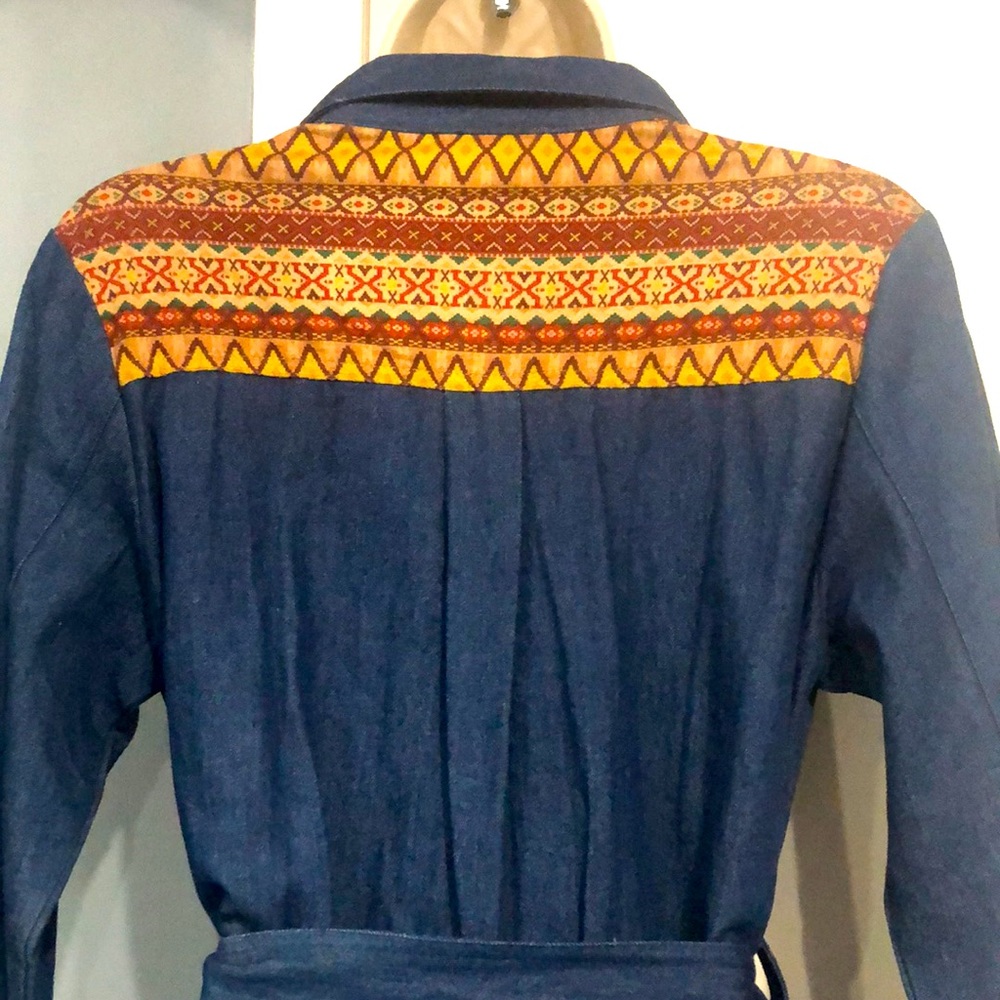 Flying Tomato Denim Aztec Shirtdress with Belt - Picture 10 of 15